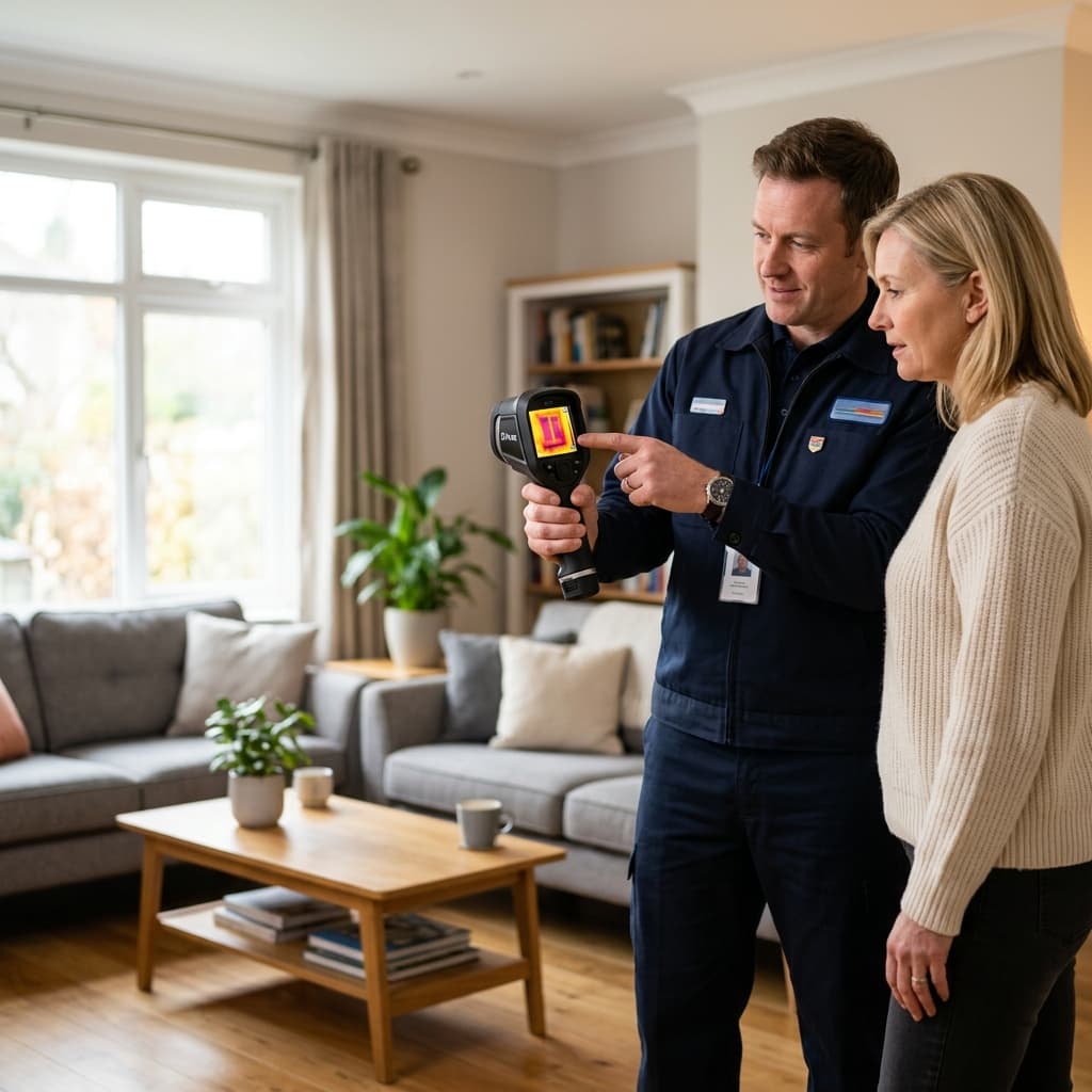 Home energy audit walk-through with a specialist